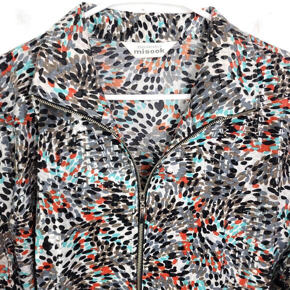 Exclusively Mistook Jacket Womens Large Artsy Full Zip Lightweight Abstract - Picture 2 of 7